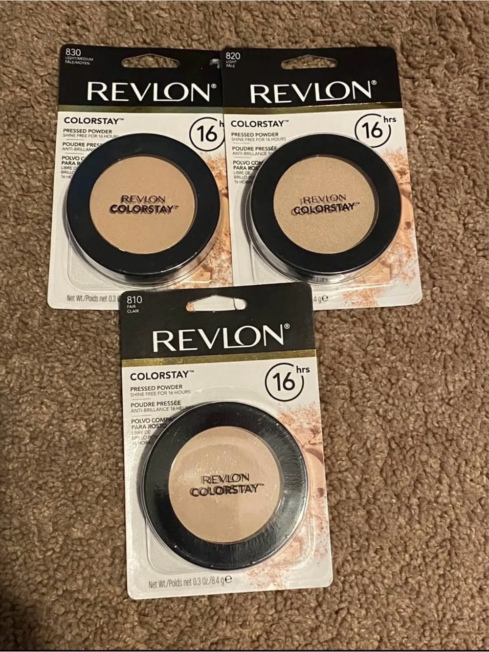 3 pieces Revlon ColorStay Pressed Powder - Natural Beige Shades